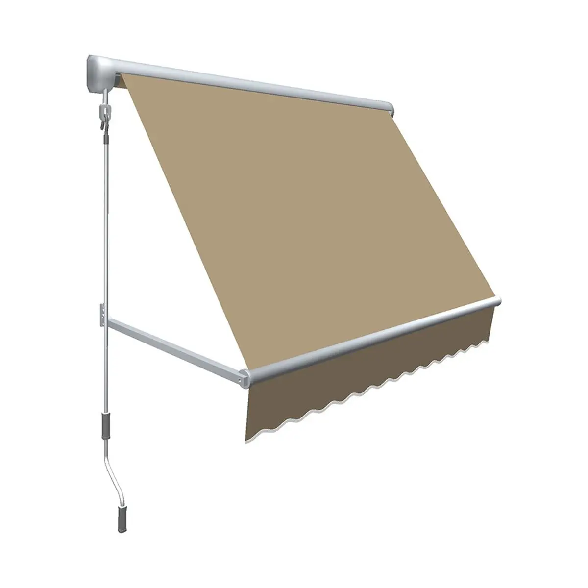 212 MAIN Outdoor Retractable Window Awning - 3 ft. Mesa Model, Tan Acrylic Fabric, Fully Assembled, Manual Gear, Wall Mounted, 24x24 in. | Canopy Sunshade Awnings, Modern, Outdoor Rated, Shade, UV Resistant, Modern Awnings