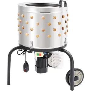 VEVOR Chicken Plucker Machine, 15.7 in Drum, 550W 275RPM Electric Chicken Plucking Machine with 114 Soft Fingers Transport Wheels, Stainless Steel Feather Remover for Processing 1-2 Chicks OnceVEVOR Super Brand Day