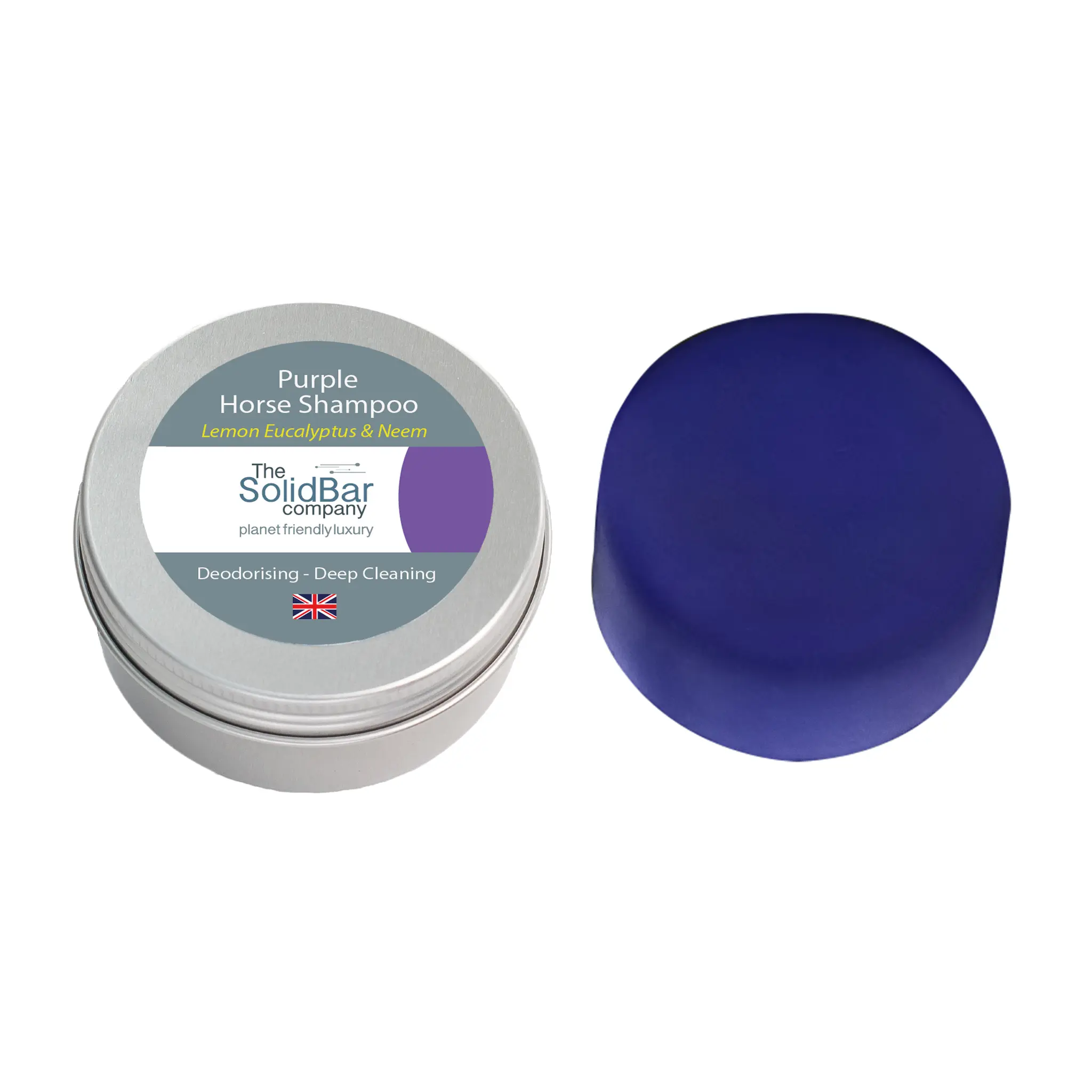 Equine - Purple Horse Deep Clean Shampoo with Lemon Eucalyptus and Neem, Deodorizing, Concentrated Bar