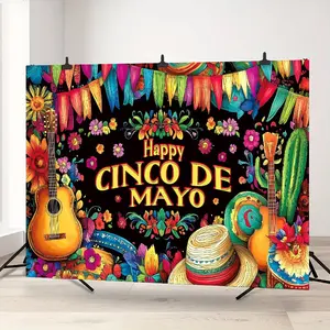 New Mexico May Day Festival Background Cloth, Party Decoration Banner Polyester Hanging Flag Wholesale, Indoor Outdoor Decor