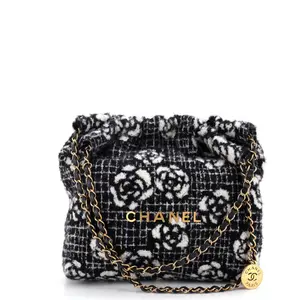 Pre-owned CHANEL Cashmere Shoulder Bags 22 Chain Hobo Quilted Camellia Small by Rebag