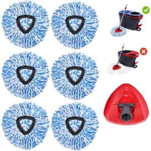 6 Pack Mop Replacement Heads Compatible with Oceda RinseClean 2- System - Includes 1 Mop Base,6 Microfiber Mop Refills, Easy Cleaning Mop  Replacement