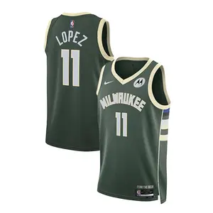Nike 2022 Icon Edition Brook Lopez Milwaukee Bucks Swingman Jersey
