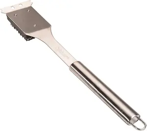 Stainless Steel 16.5" Long Handle Grill Cleaner Brush and Scraper for BBQ, Griddle, Grills, Cookout Tool, Grill Brush for Outdoor Grills BBQ Accessories