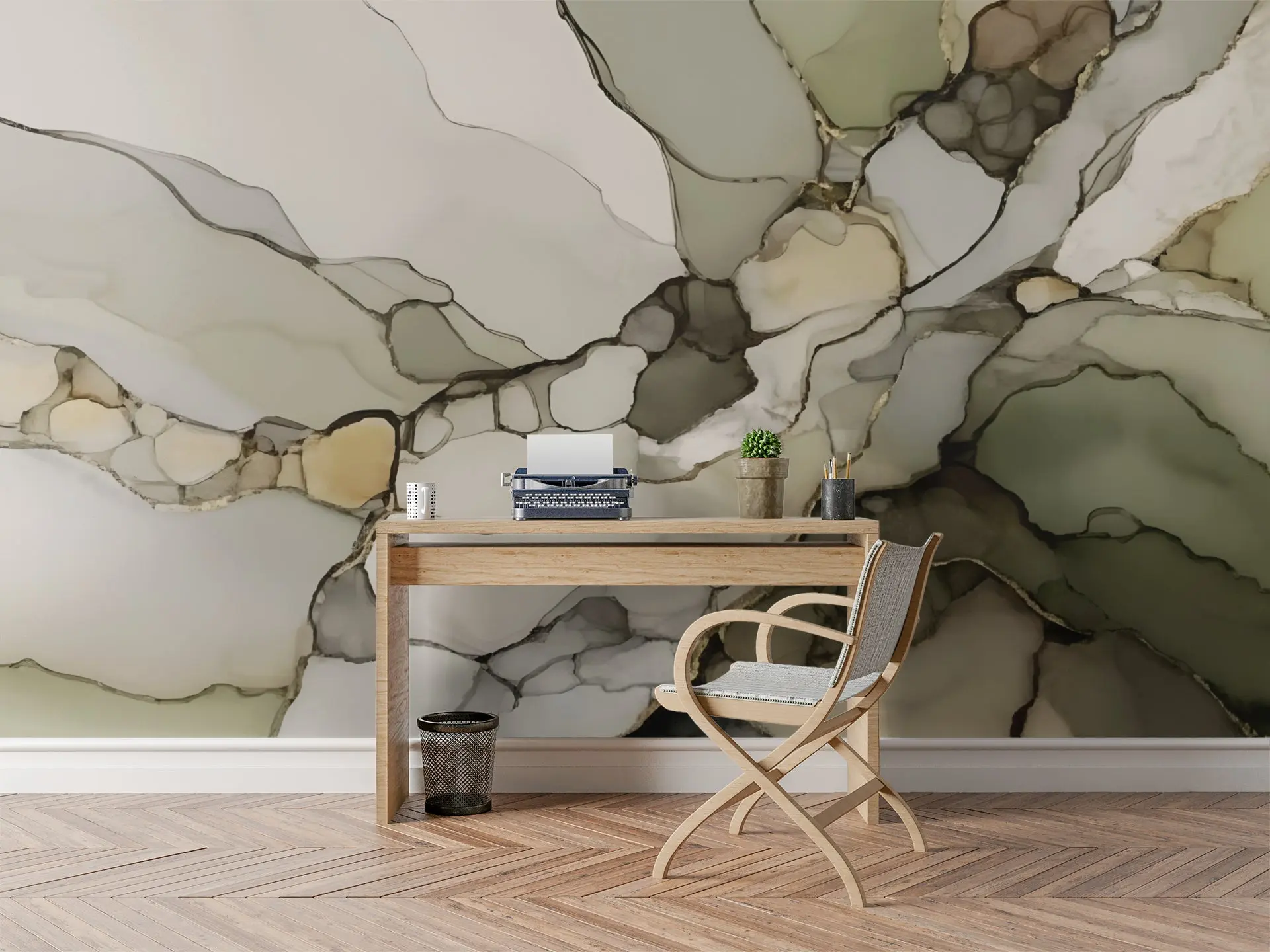 Green Earth — Abstract Luxury Wallpaper Mural