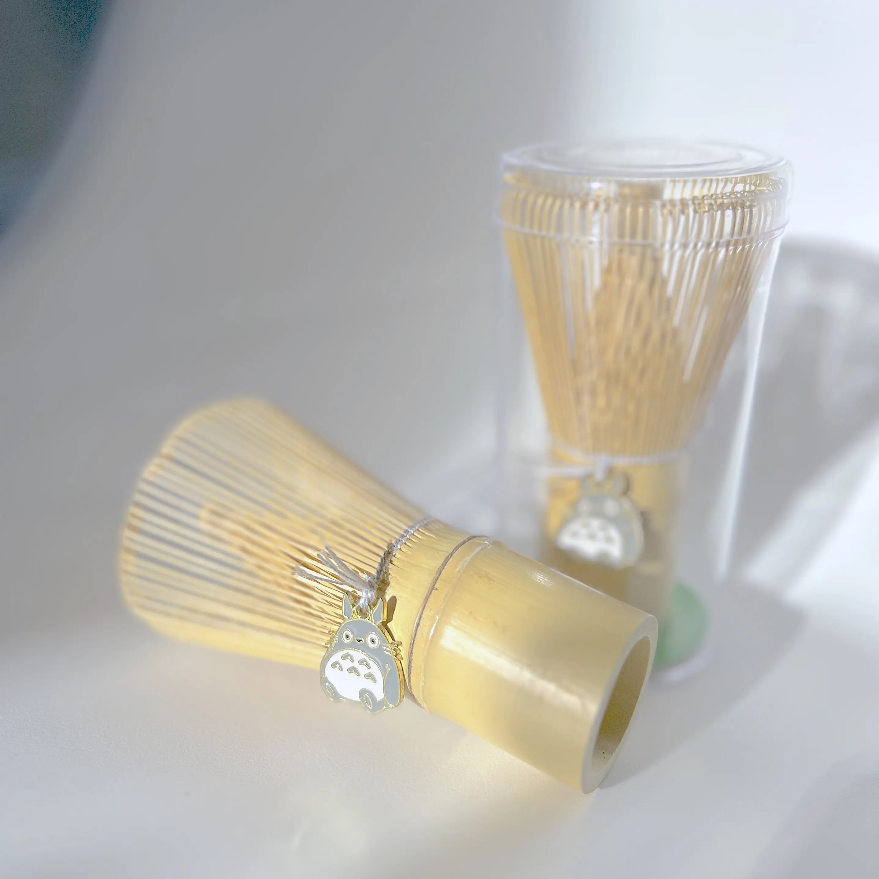 Totoro Matcha Whisk: Bamboo Chasen with Totoro and Sakura Charm