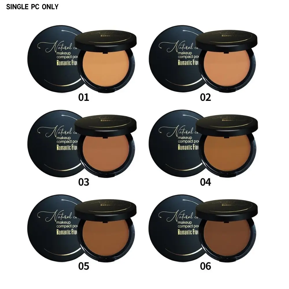 Dark Waterproof Powder, Natural Contouring Powder Compact with Powder Puff, Makeup