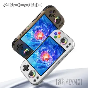 ANBERNIC RG 477M Retro Game Console Android 14 Dimensity 8300 Game Player 4.7-inch LTPS In-Cell Display RGB Hall Joystick RG477M Aluminum Alloy Shell Large Screen Handheld Game Console
