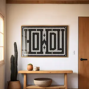 Tile Howdy Typographic Poster – Western Wall Decor, Farmhouse Art, Boho Cowboy Entryway Print(Note: Frame shown for display only) Living Room Minimalist