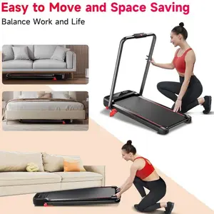 RHYTHM FUN Incline Foldable Treadmill, Walking Pad Treadmill with Incline, 300 lbs Portable Treadmill with Handles for Home Office Use, Under Desk Compact Treadmill with LED Display & APP