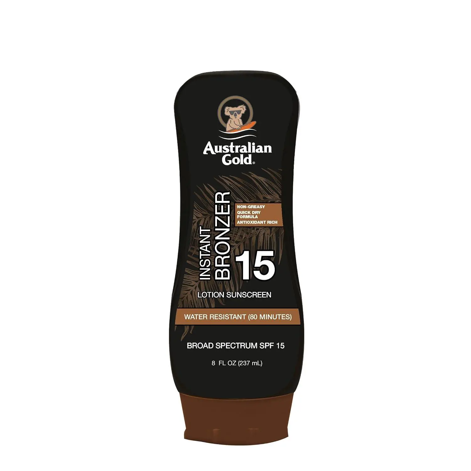 Australian Gold Sunscreen Lotion with Instant Bronzer SPF 15, 8 Ounce | Broad Spectrum | Water Resistant | Non-Greasy | SPF 15 8 Fl Oz (Pack of 1)
