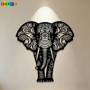1pc Elephant Metal Wall Art,Intricate Elephant Statue Mural,Ideal Gift for New Year,Christmas,Animal Decor Enthusiasts,Weather-Resistant Metal Wall Decor Wall Sculptures,Perfect for Patio Wall & Garden Fence,Elephant Theme Home Decor