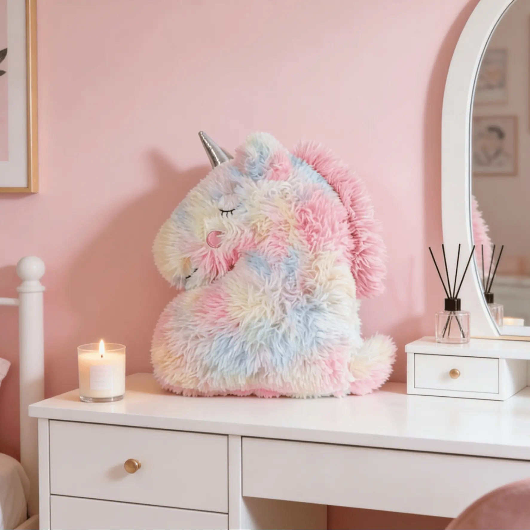 Cute Unicorn Plush Pillow, Soft Filled Cushion, Stuffed Cushion, Comfortable Design, Perfect Gift, Durable Material, Ideal for Naps and Playtime