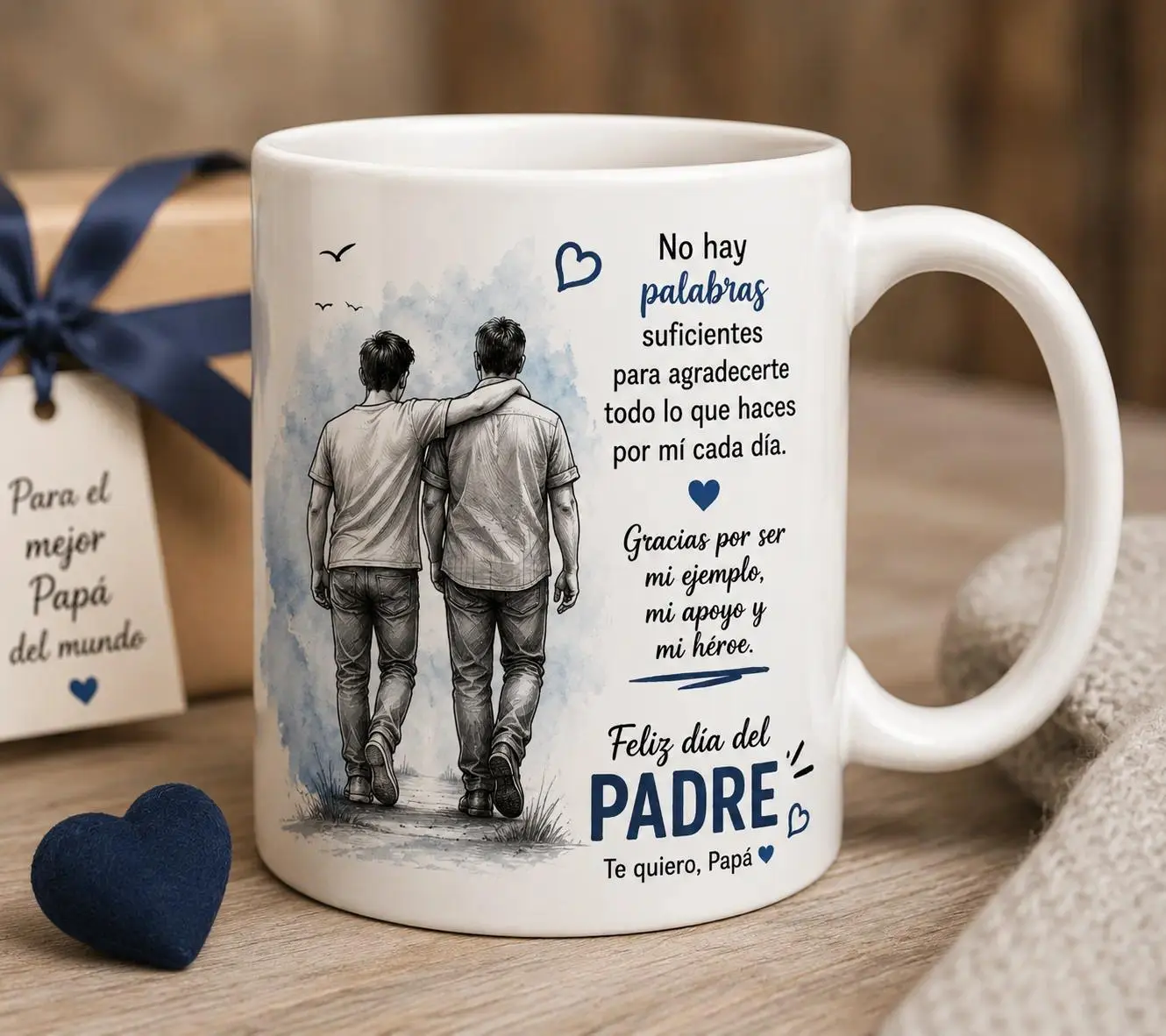 Ceramic Personalized Dad Coffee Mug - 11/15 oz Washable Custom Printed Design Mug, Family Message Print Father's Day Graphic Gift Kitchen Drinkware, Custom Printed Design Mugs