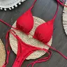 Two-Piece Set Women's Solid Color Bikini Set, Casual Halter Neck Tie Back Swim Bra & Swim Panty, Ladies Swimsuit for Beach Holiday Vacation, Swim Top, Halter Bikini Sets, Bikini Swimsuits, Bikini Swimsuit Outfit, Swimwear Set, Bikini Outfits