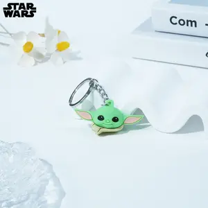 1PC Star Wars Officially Licensed Star Wars Yoda Icon Ball Keychain PVC Keyring Creative Cute Backpack Ornament Mobile Phones Pendant Party Small Gifts Bag Decoration Key Loss Prevention Pendant Keychain For Bags