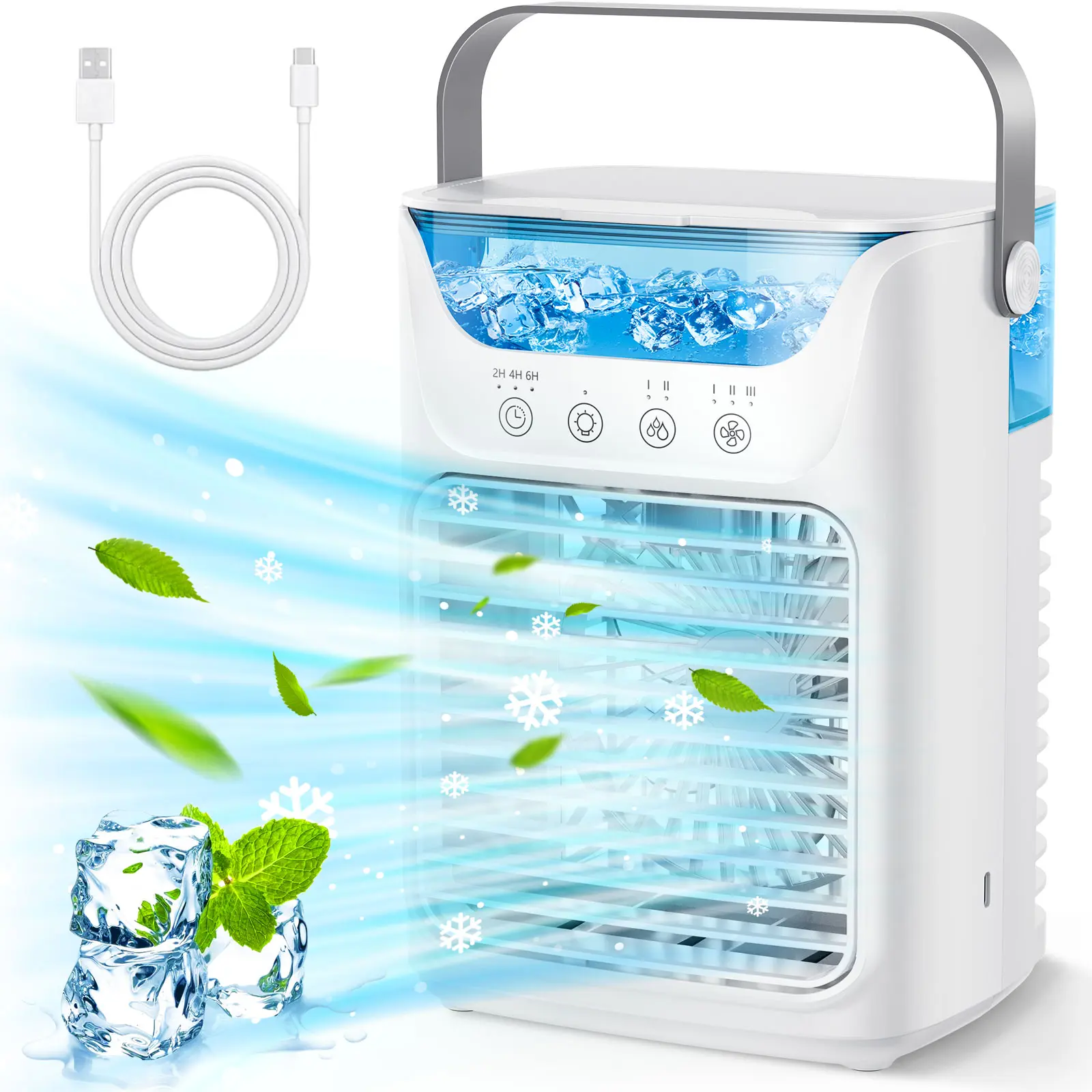 Fan Portable Air 3-in-1 Fan with 2 Mist Speeds – Personal Mist Cooler for Bedroom, Office & Camping Fan 2026 multifunctional