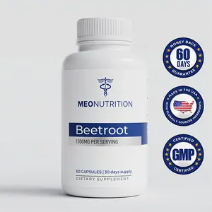 Meo Nutrition Beetroot Dietary Supplement 60 Capsules with 1300mg per Serving - Supports Heart Health, Increases Endurance, Vegan, No Sugar, GMO Free - Healthcare, Natural