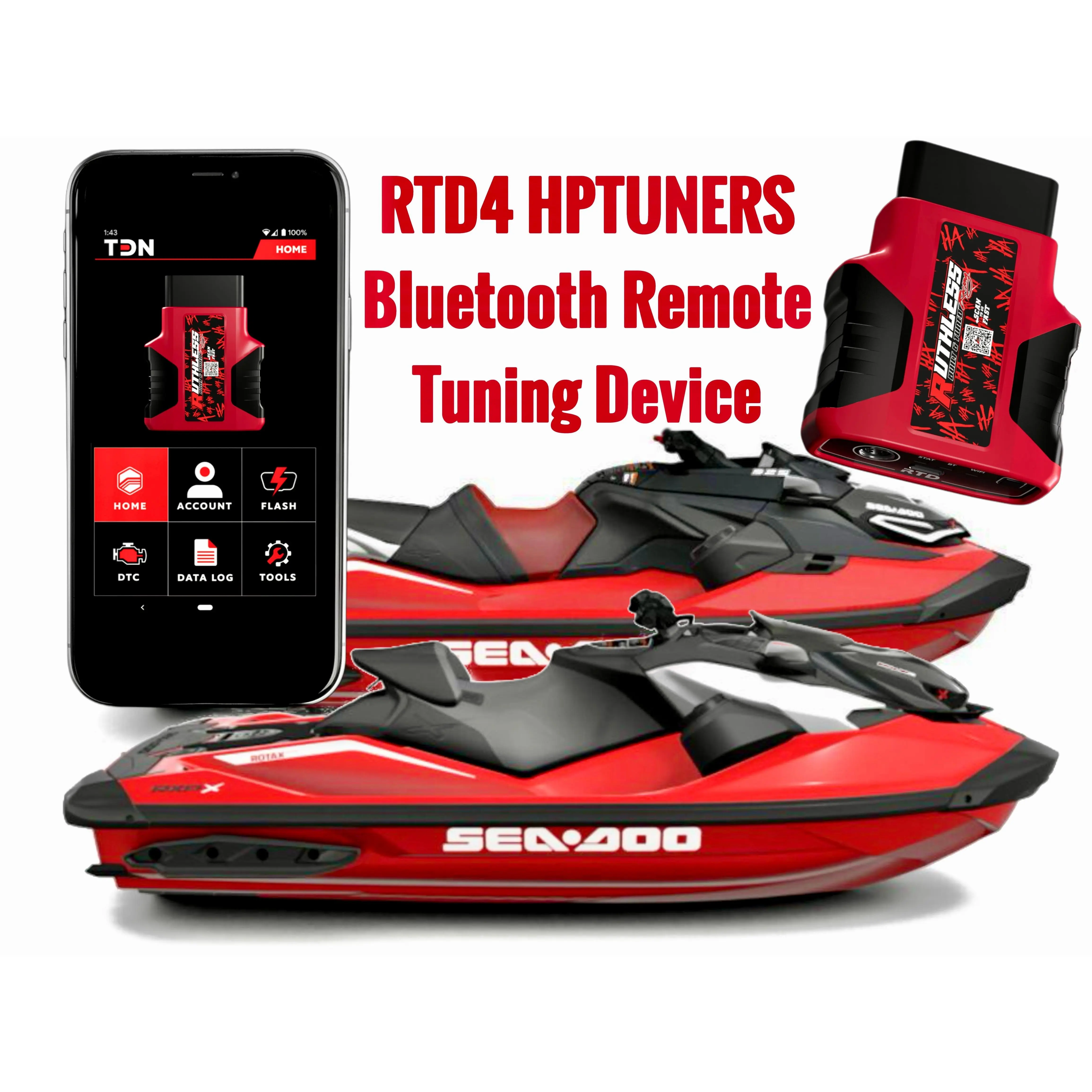 SEA-DOO  325  Ruthless Remote Tuning Device for CUSTOM TUNING WITH DATALOGS - STAGE 2 or 3 RTD4 & TDN phone app