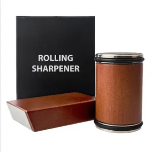 Adjustable Angle Tungsten Carbide Rolling Knife Sharpener Set, Magnetic Cylinder Kitchen Knife Sharpening Tool Adjustable Rolling Knife Sharpener