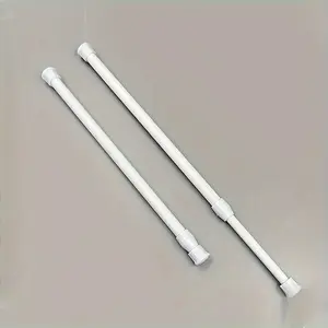 1pc Multifunctional Non-Slip Punch-Free Telescopic Fine Bar, Towel Bar for Bathroom, White