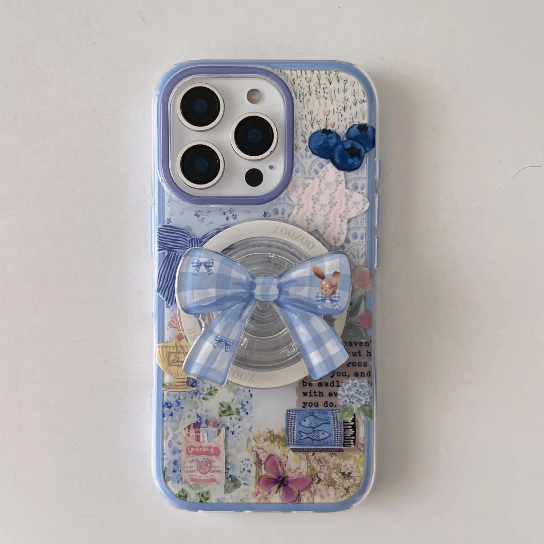 Magnetic 2 in 1 Phone Case with Bow Holder, Fashion Phone Protective Cover, Shockproof Protector, Phone Accessories Mobile Phone Casing Compatible with iPhone 16 Pro Max 15 14 13 Smartphone Casing