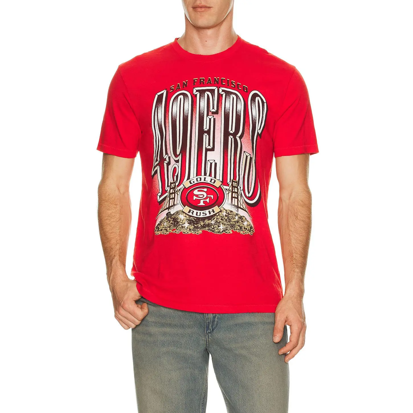 Junk Food 49ers Gold Rush Vintage Tee in Licorice Unisex