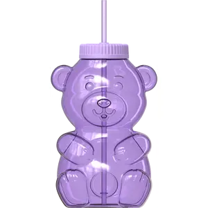 COOL GEAR 64 oz Yummy Bear Water Bottle, Reusable Bottle with Straw Lid, BPA Free