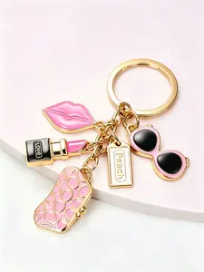 Fashion Lip Designed Fashionable Alloy Keychain, Stylish Keychain, Trendy Cute Keychain for Gifts, Wallets, School Bags, Backpacks, Bag Charms, Fashion Accessories for Women & Girls, Keychain Bag Pendant, Cute Keychain Accessory