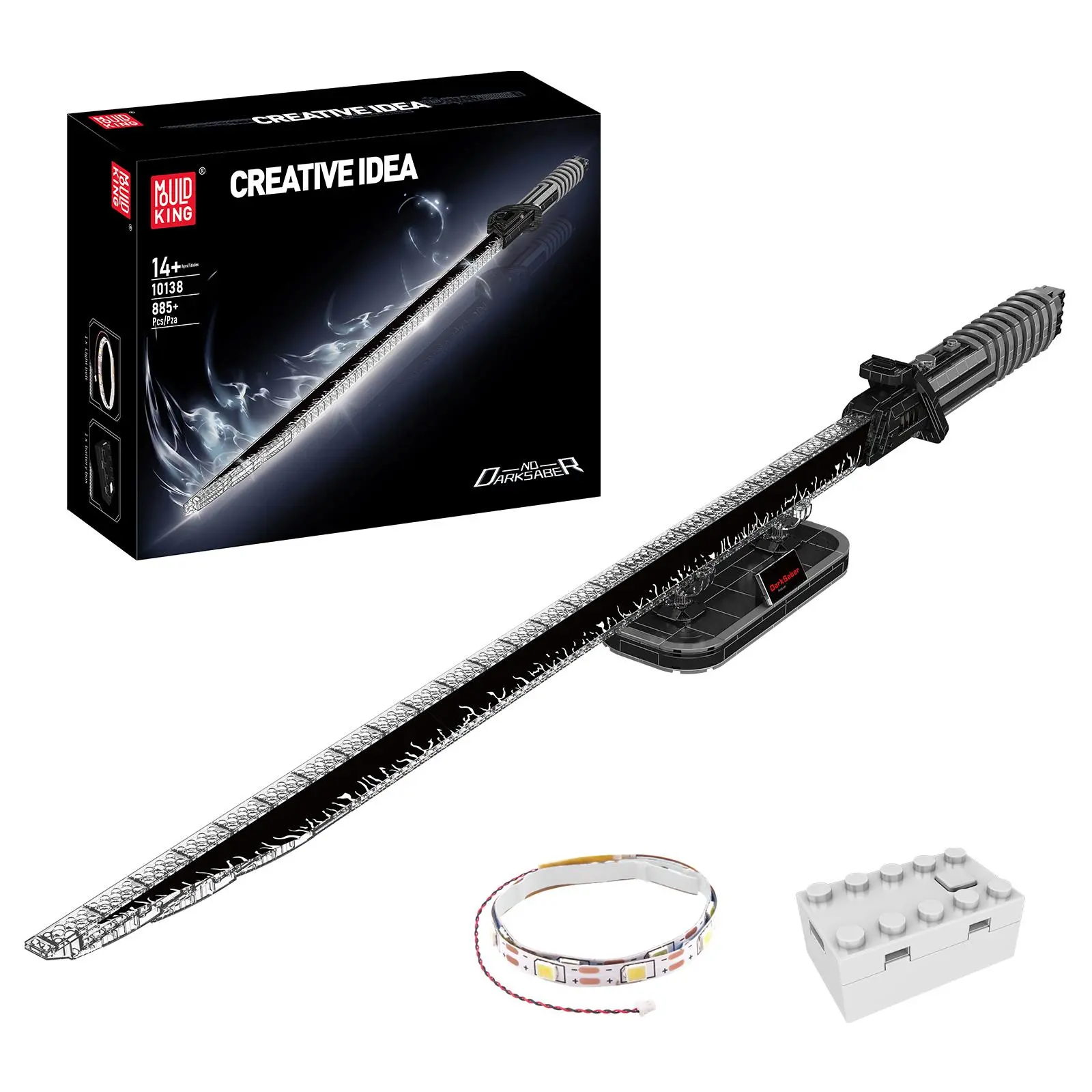 Mould King 10138 Lightsaber Darks Sword Glows Fluorescent Building Block Adult Kid Toy Cosplay Alloy Creative Idea STEM Educational Toy