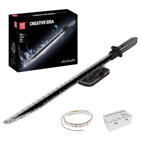 Mould King 10138 Lightsaber Darks Sword Glows Fluorescent Building Block Adult Kid Toy Cosplay Alloy Creative Idea STEM Educational Toy,familyfun