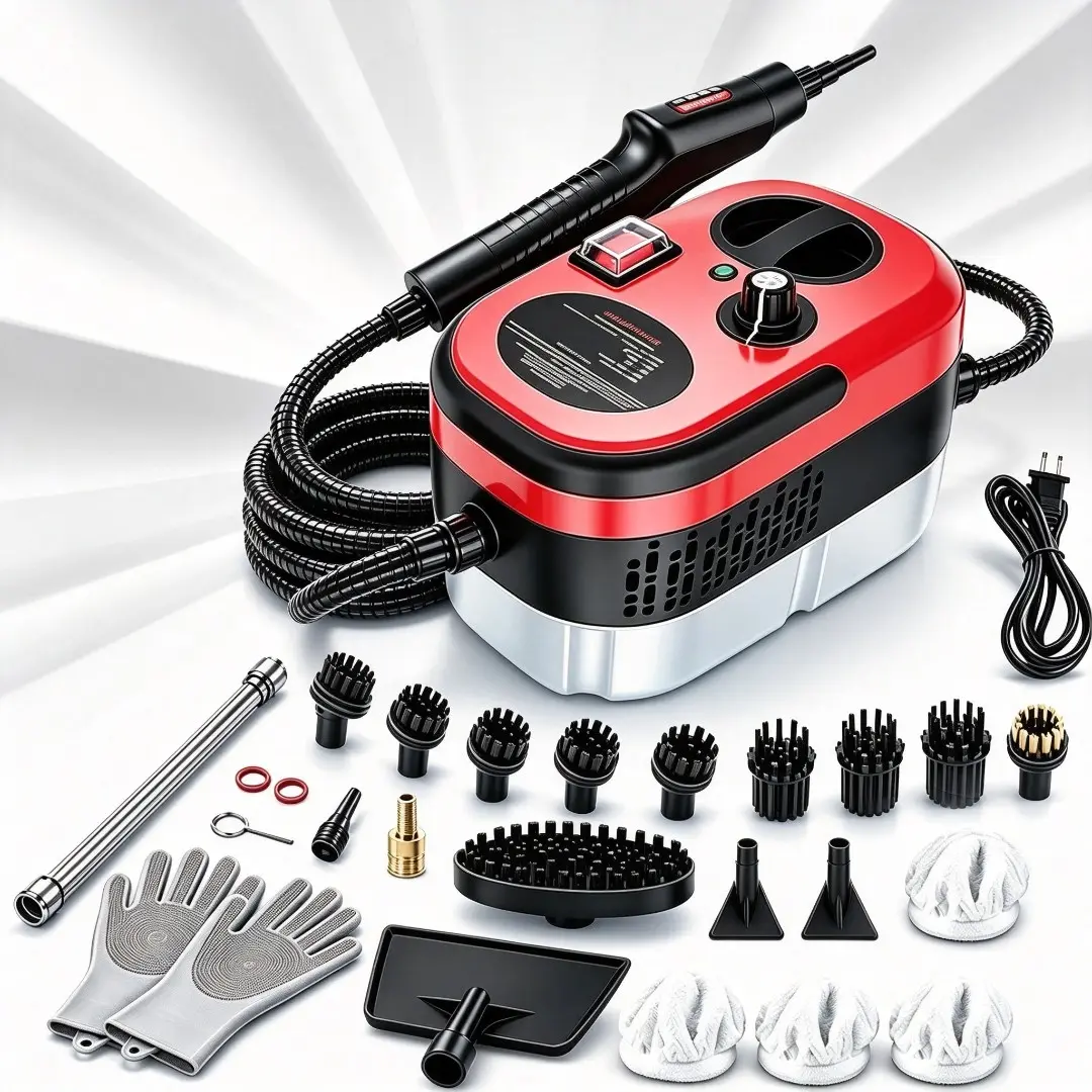 2500W High Pressure Steam Cleaner,Protable steam cleaner for house, Car Detailing, 6 Steam Levels, 160oMI Tank, High Heat Steamer for Bed Bugs, Couch, Furniture, Kitchen, Bathroom, Floors