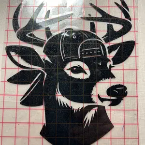 Deer with backward hat decal