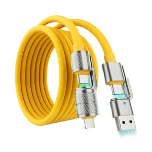 240w Portable Fast Charging Cable, 4-In-1 USB-C Charger Compatible with iPhone iPad Samsung Oneplus Huawei, High-Speed Charging Solution