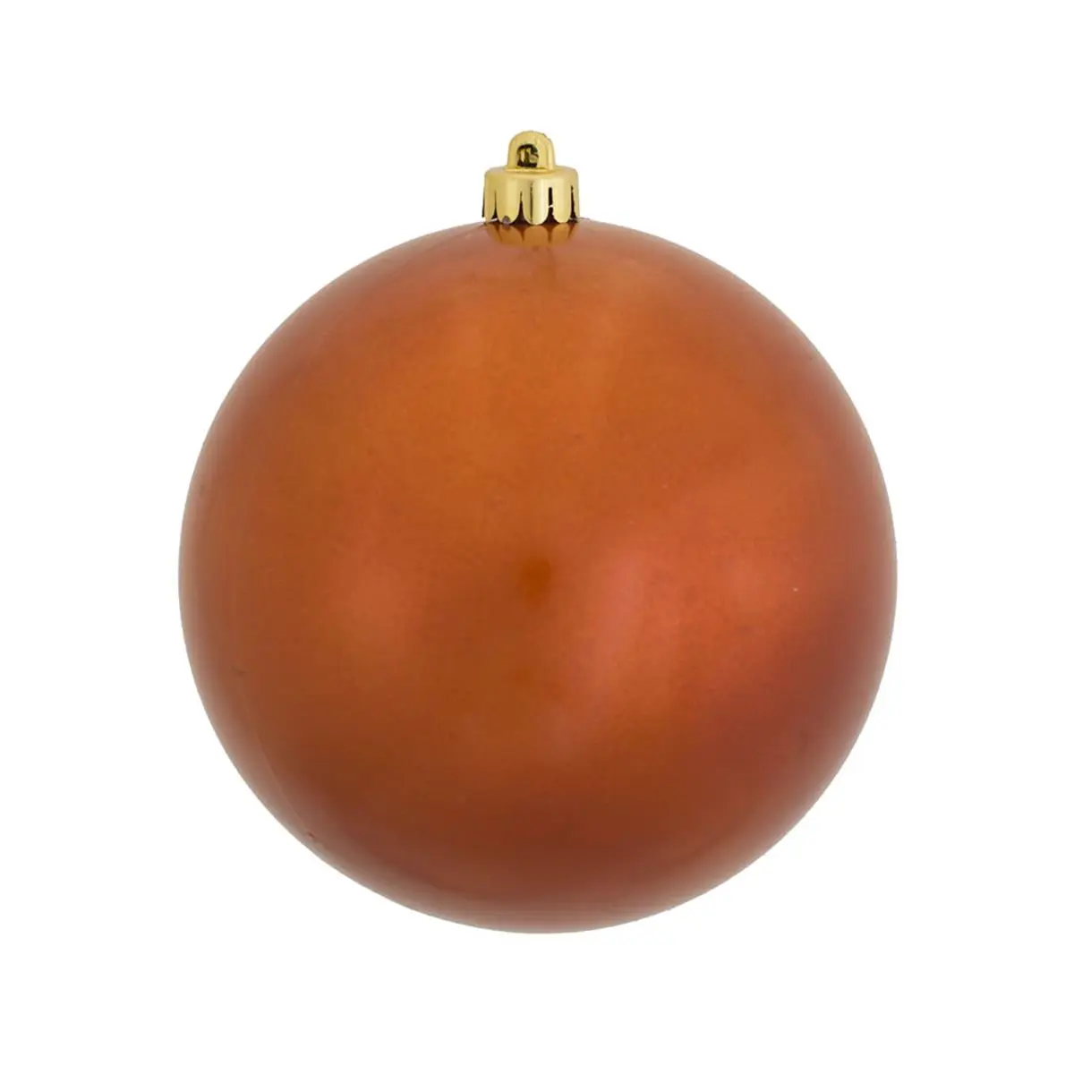 212 MAIN 4 in. Burnish Orange Solid Plastic Ball-Shaped Christmas Ornament with Drilled Top, 6-Pack per Bag, Colored Balls Christmas Decor, Party Decoration Supplies, Christmas Decorations
