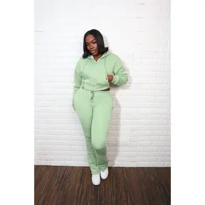 fleece sweat suit| Sage