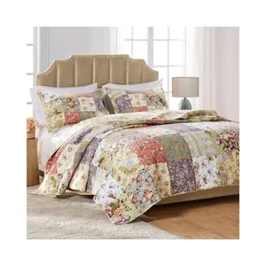 Cotton Authentic Patchwork Reversible Quilt Set, 2-Piece Twin/XL, Multicolor/Assorted