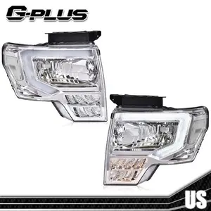 Fit For 09-14 Ford F150 F-150 LED DRL Tube Headlights Head Lamps