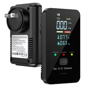 YoungSa 4-in-1 Carbon Monoxide Detectors & Combustible Gas Detector,Plug-and-Play Design High-Definition Display Accurate Alerts Ideal,Natural Gas Leak Detector with Temperature,for Kitchen Garage RVs Apartments