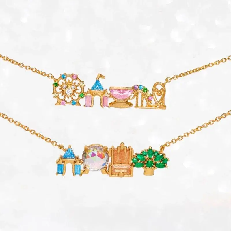 Cute Colorful Zircon Princess Character Necklace for Girls, Castle & Vegetable Pendant Decorative Necklace, Novelty Ornamental Fashion Costume Jewelry Gift for Girls, Colorful Necklaces