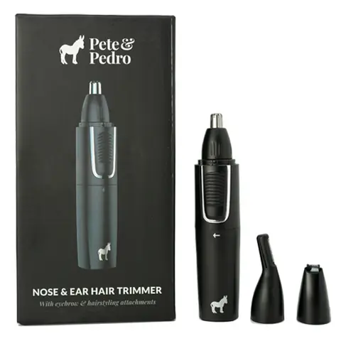 Nose & Ear Hair Trimmer - 3 Attachments For Nose, Ear, Eyebrows, & Facial Hair Detailing | Stainless Steel, Wet & Dry Use, USB Rechargeabable | Pain-Free Hair Removal | High Speed, But Quiet 360 Degree Rotation Motor