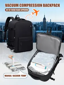 Women's Shoulder Bag, Airplane-Friendly Vacuum Compression Backpack, Includes Compression Bag & Manual Air Pump, 40x30x20cm, Unisex Travel Luggage, Flight Approved