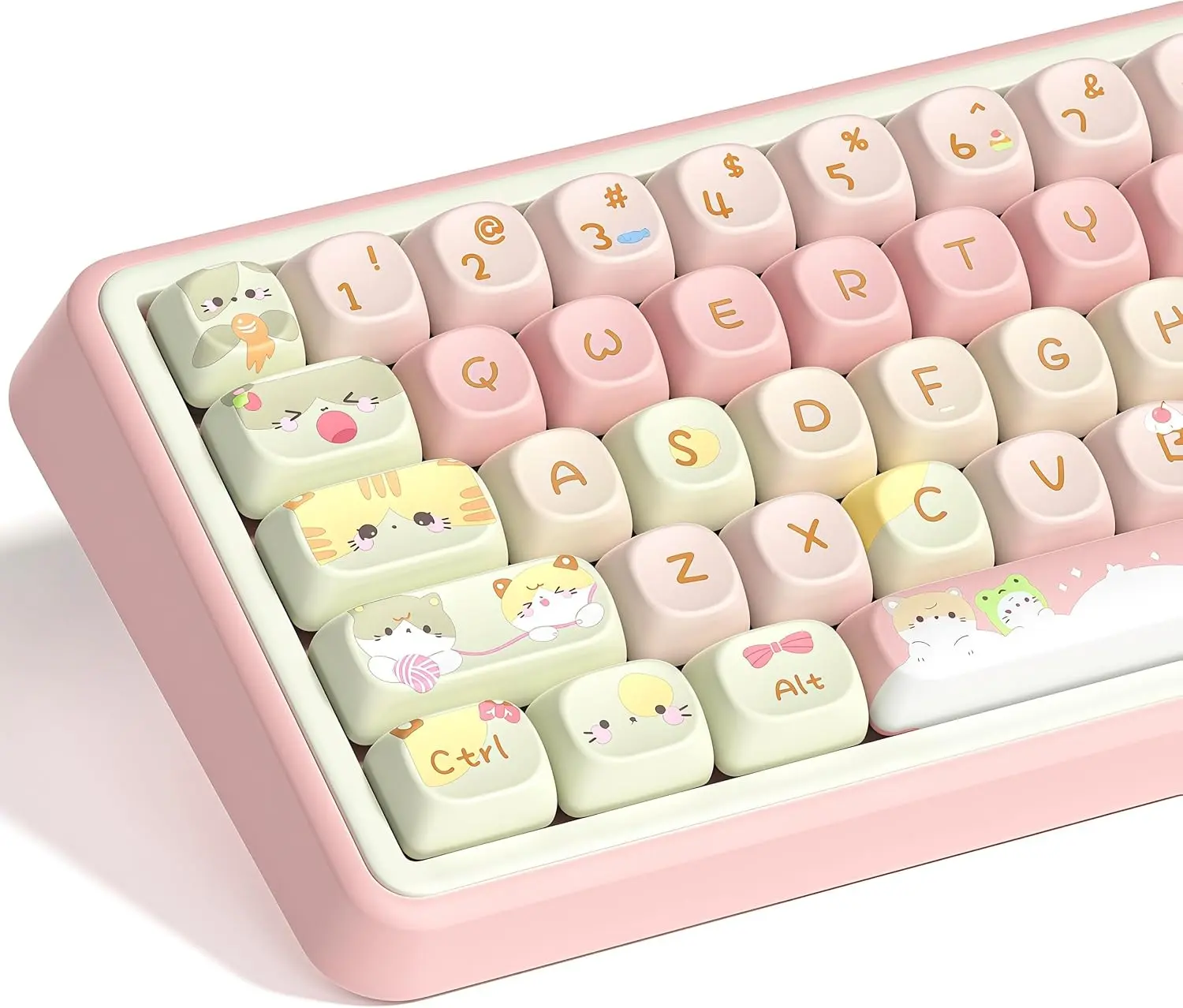 Womier PBT Keycaps, 134 Keys MOA Profile Dye-Sublimation Key Cap for 60 65 75 TKL 96 100 Percent Mechanical Keyboard, Durability, Pbt Plastic