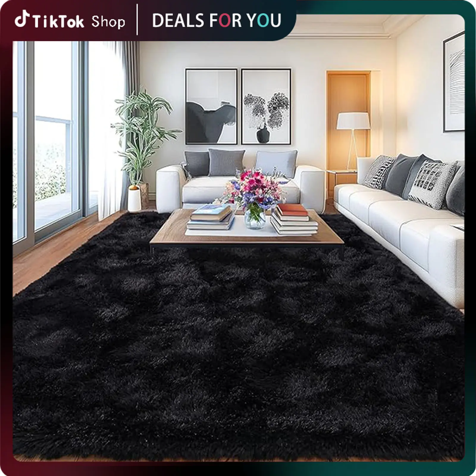 【Back to School】MUGORN Multi-Size 3-Layer Super Soft Shaggy Fuzzy Rug, Modern Minimalist, Hand-Washable, Modern Shaggy Rug for Bedroom, Dorm Room Decor, Home Furnishings rugs for living room carpet