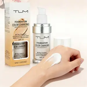TLM Liquid Foundation Color Changing Concealer Waterproof Natural Brighten Skin Tone Face Cosmetics Makeup for Women & Men 30ML Hydrating Cream Lightweight Long Lasting 30ml
