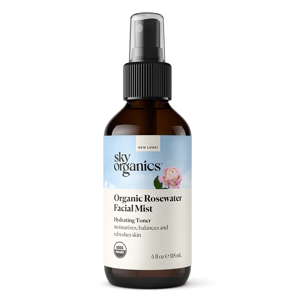 Sky Organics Organic Rosewater Facial Mist for Face, 100% Pure & Steam-Distilled USDA Certified to Hydrate, Balance & Refresh, 4 fl. Oz Comfort Skin Repair Moisturizers Skincare