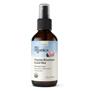 Sky Organics Organic Rosewater Facial Mist for Face, 100% Pure & Steam-Distilled USDA Certified to Hydrate, Balance & Refresh, 4 fl. Oz Comfort Skin Repair Moisturizers Skincare