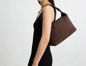 Vintage Suede Woven Top Handle Bag | Designer Inspired