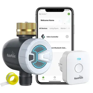 RainPoint WiFi Water Timer V2 2025 Release Brass Inlet Smart Hose Faucet Timer Automatic Irrigation System Controller with APP Control via 2.4Ghz WiFi and Bluetooth