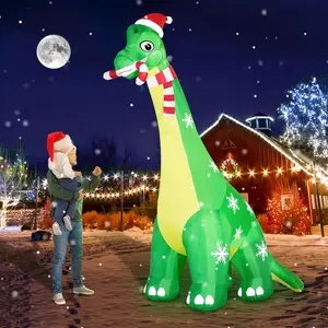 13FT Giant Dinosaur Christmas Inflatable Decorations, Built-in LED Lights, Strong Blower Huge Blow Up Yard Clearance Decor with Large Candy Cane Xmas Santa Hat Outdoor Indoor Holiday PartyABEasyKitchen Living6